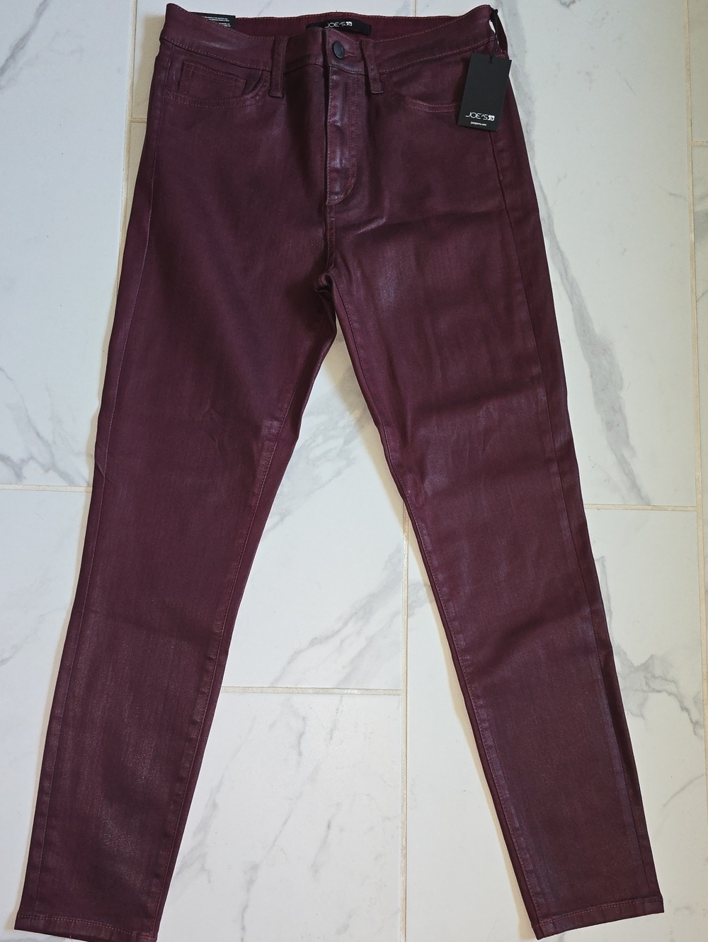 Joe's Jeans Burgundy Coated Skinny Jeans
